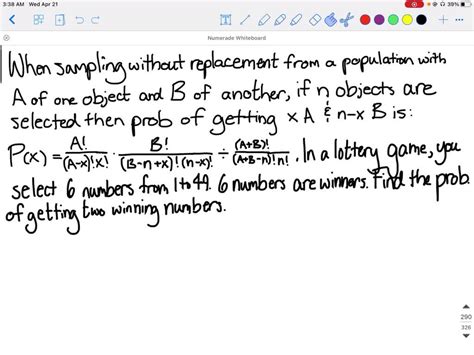 binomial distribution without replacement